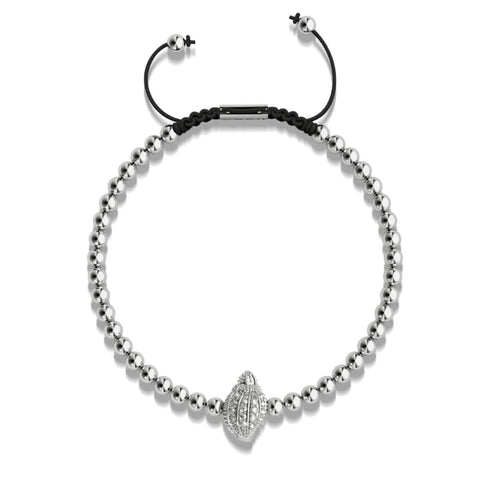 Isla | Silber | Kristall-Muschel-Makramee-Charmballa-Armband