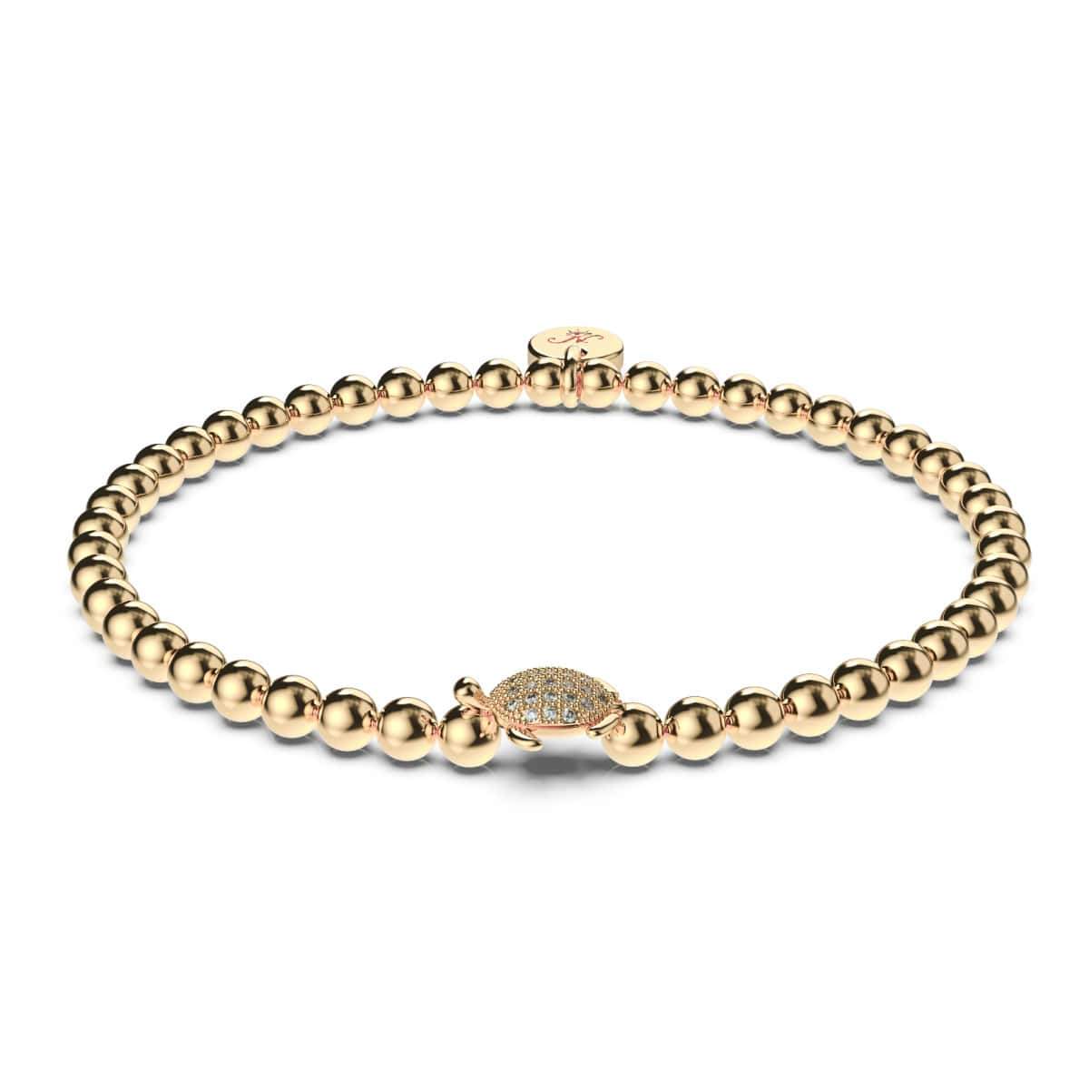Tortuga | 18 Karat Gold | Kristall-Meeresschildkröten-Armband