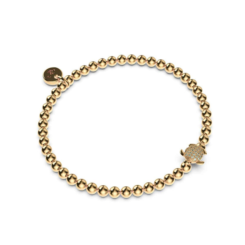 Tortuga | 18 Karat Gold | Kristall-Meeresschildkröten-Armband