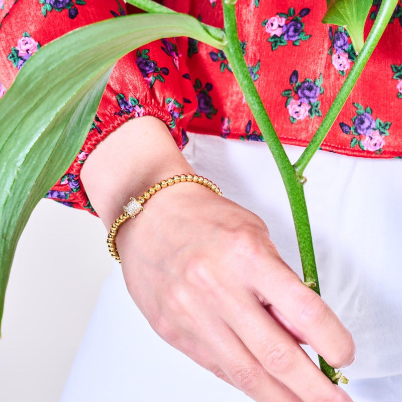 Tortuga | 18 Karat Gold | Kristall-Meeresschildkröten-Armband