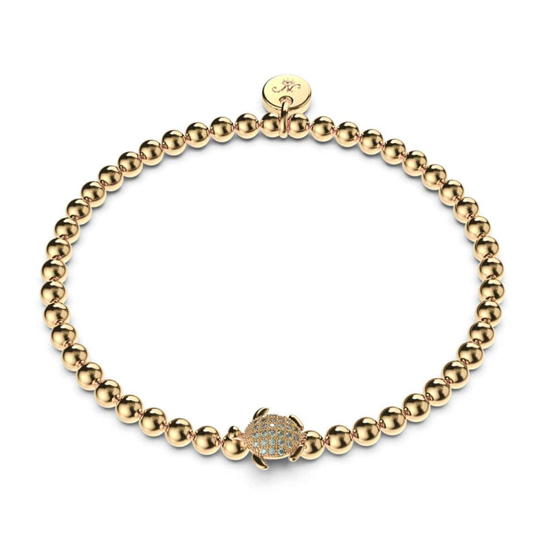 Tortuga | 18 Karat Gold | Kristall-Meeresschildkröten-Armband