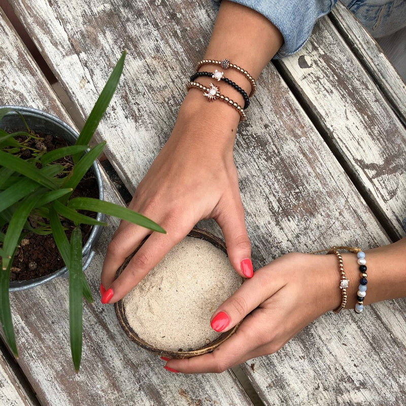 Tortuga | 18 Karat Roségold | Kristall-Meeresschildkröten-Armband