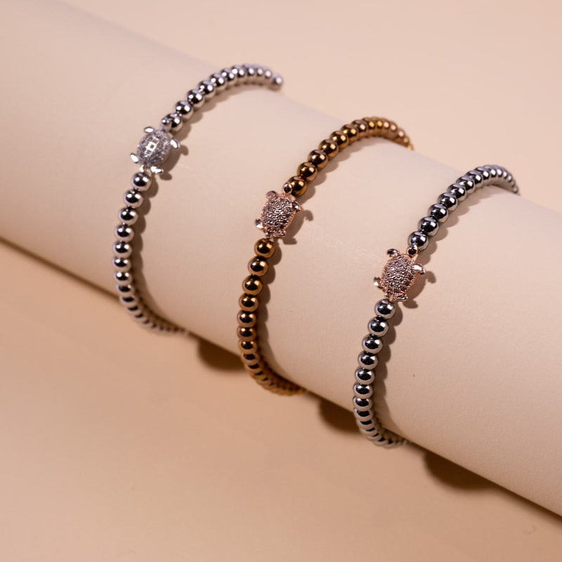 Tortuga | 18 Karat Roségold | Kristall-Meeresschildkröten-Armband