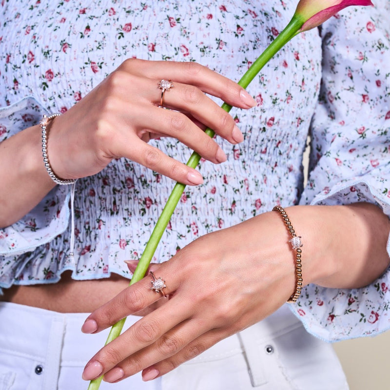 Tortuga | 18 Karat Roségold | Kristall-Meeresschildkröten-Armband