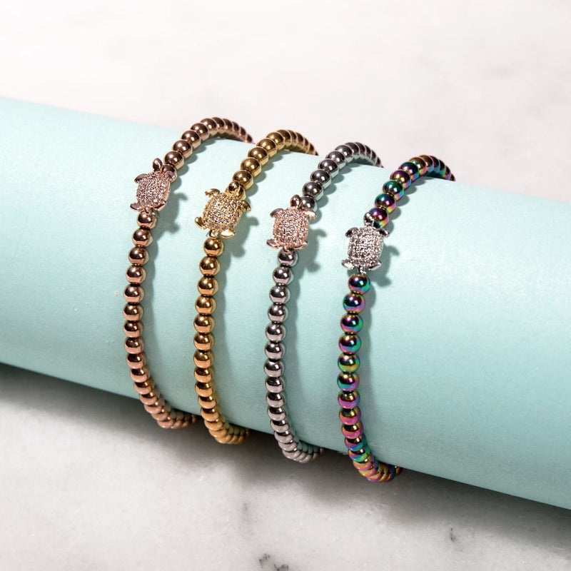 Tortuga | 18 Karat Roségold | Kristall-Meeresschildkröten-Armband