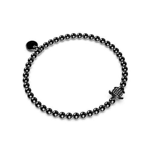 Tortuga | Onyx Stahl | Kristall Meeresschildkröte Armband
