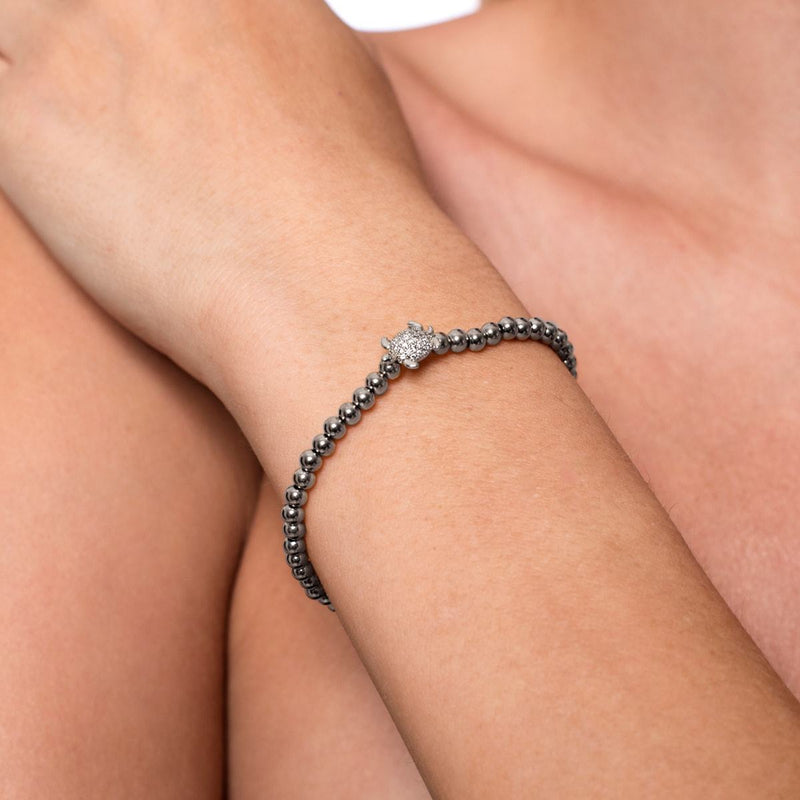 Tortuga | Silber | Kristall-Meeresschildkröten-Armband
