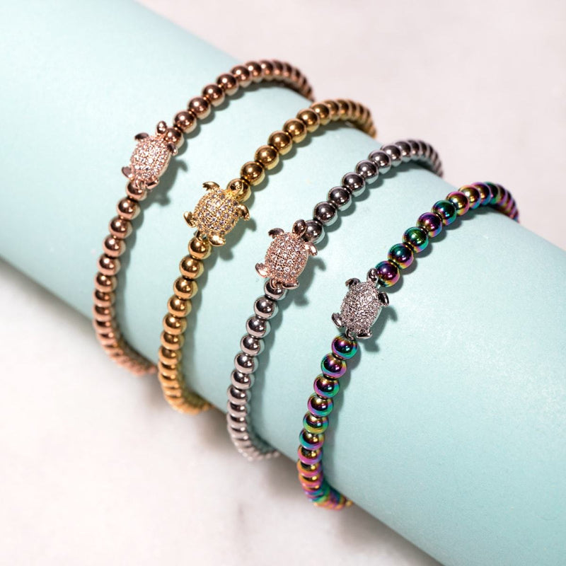 Tortuga | Einhorn Silber | Kristall Meeresschildkröte Armband