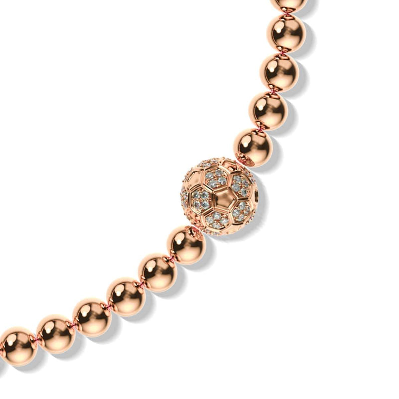 Tor | 18 Karat Roségold | Kristall-Fußball-Charm-Armband
