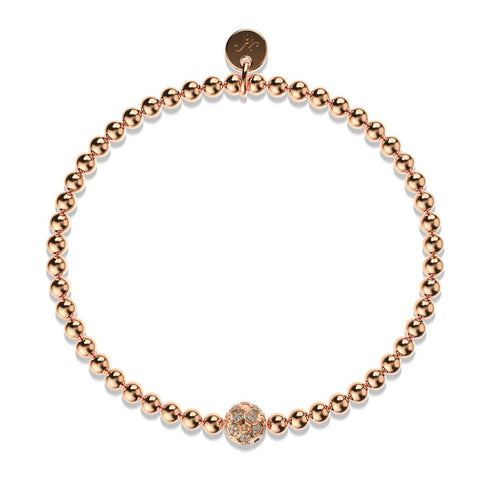 Tor | 18 Karat Roségold | Kristall-Fußball-Charm-Armband