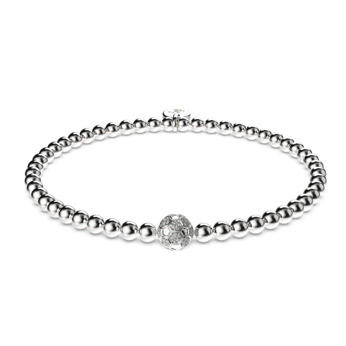 Tor | Silber | Fußball-Charm-Armband mit Kristallen