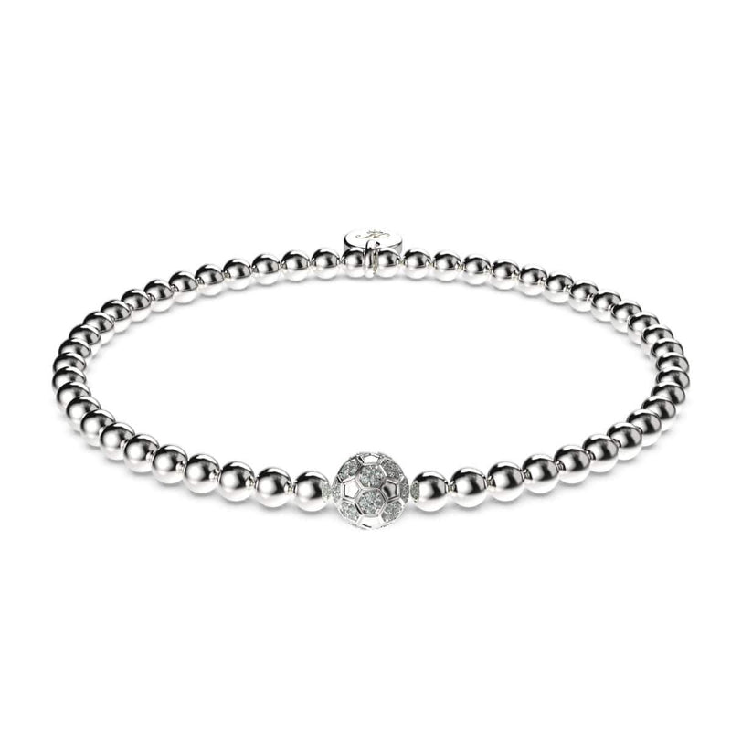 Tor | Silber | Fußball-Charm-Armband mit Kristallen