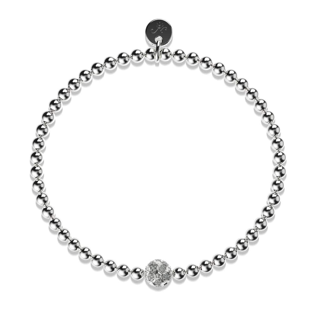 Tor | Silber | Fußball-Charm-Armband mit Kristallen
