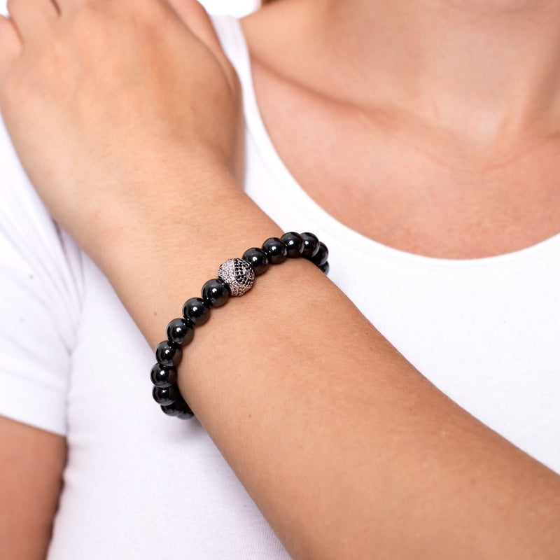 Gleichgewicht | Silber & Hämatit | Kristall Yin Yang