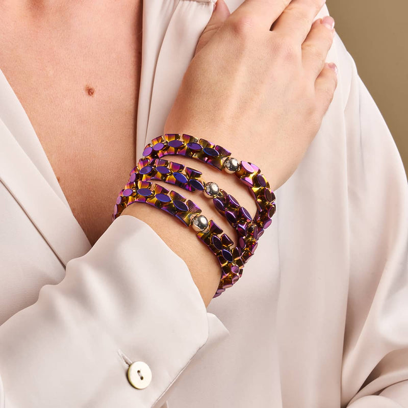 Lila Sonnenuntergang | Monroe Links | Sanduhr-Armband