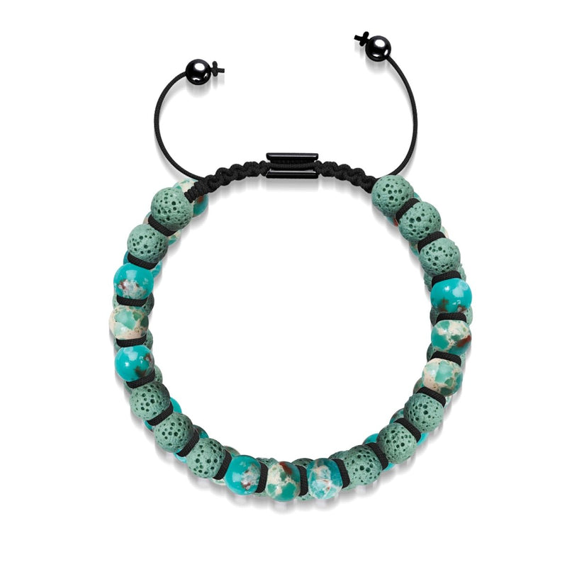 Grüner Ozeanjaspis | Rotguss | Lavastein-Diffusor-Armband