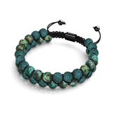Blaugrüner Ozeanjaspis | Rotguss | Lavastein-Diffusor-Armband