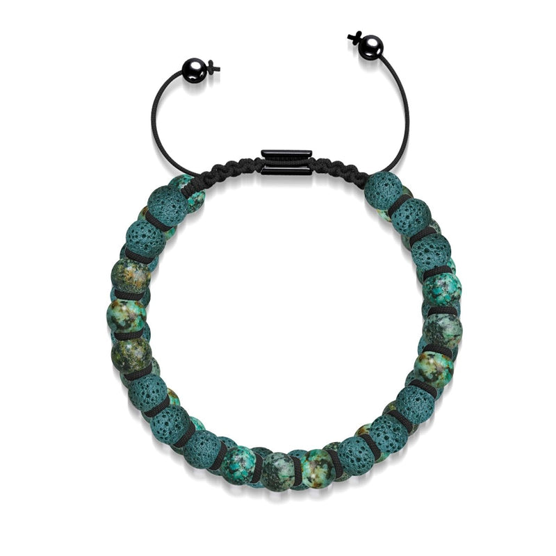 Blaugrüner Ozeanjaspis | Rotguss | Lavastein-Diffusor-Armband