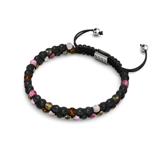 Turmalin x Lavastein | 925er Sterlingsilber | Mini-Diffusor-Armband