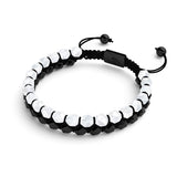 Mondstein & Schwarzer Achat | Rotguss | Doppeltes Geom-Armband