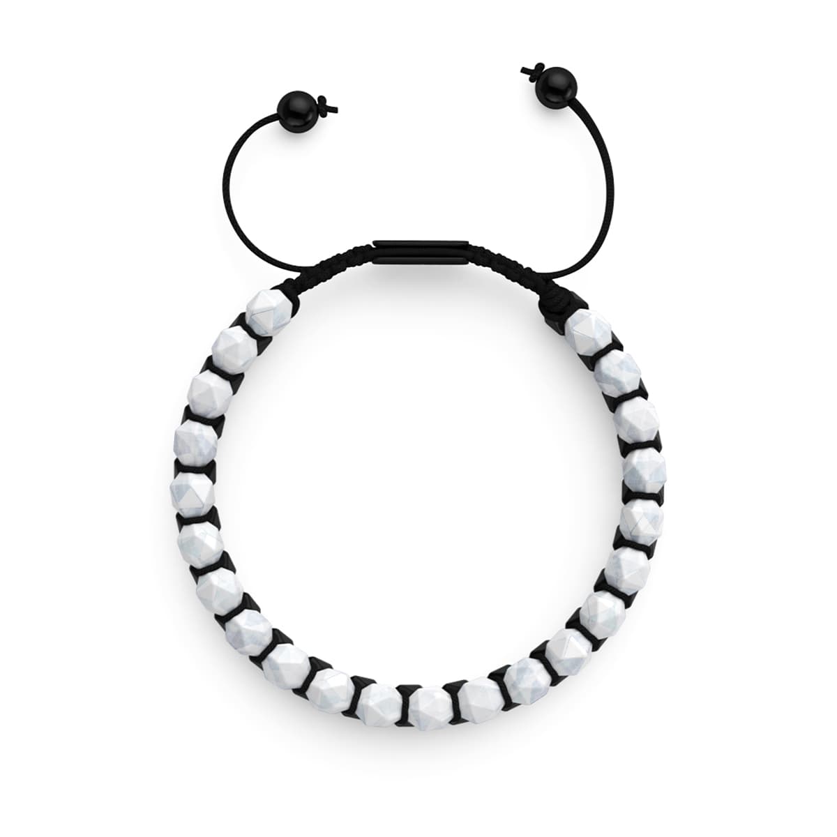 Mondstein & Schwarzer Achat | Rotguss | Doppeltes Geom-Armband