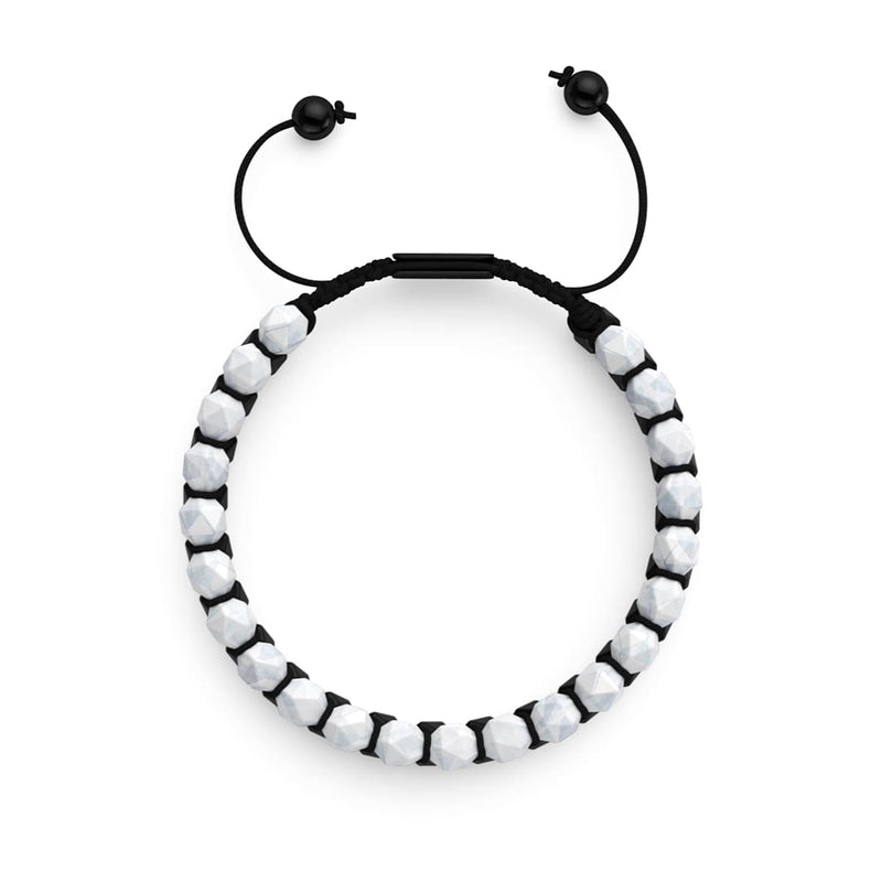 Mondstein & Schwarzer Achat | Rotguss | Doppeltes Geom-Armband