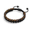 Tigerauge & Schwarzer Achat | Rotguss | Doppeltes Geom-Armband