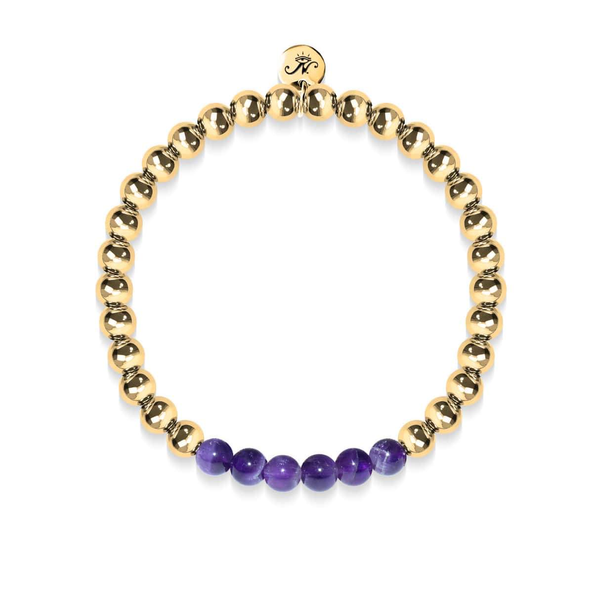 Bewunderung | 18 Karat Gold | Amethyst | Edelstein-Ausdrucksarmband