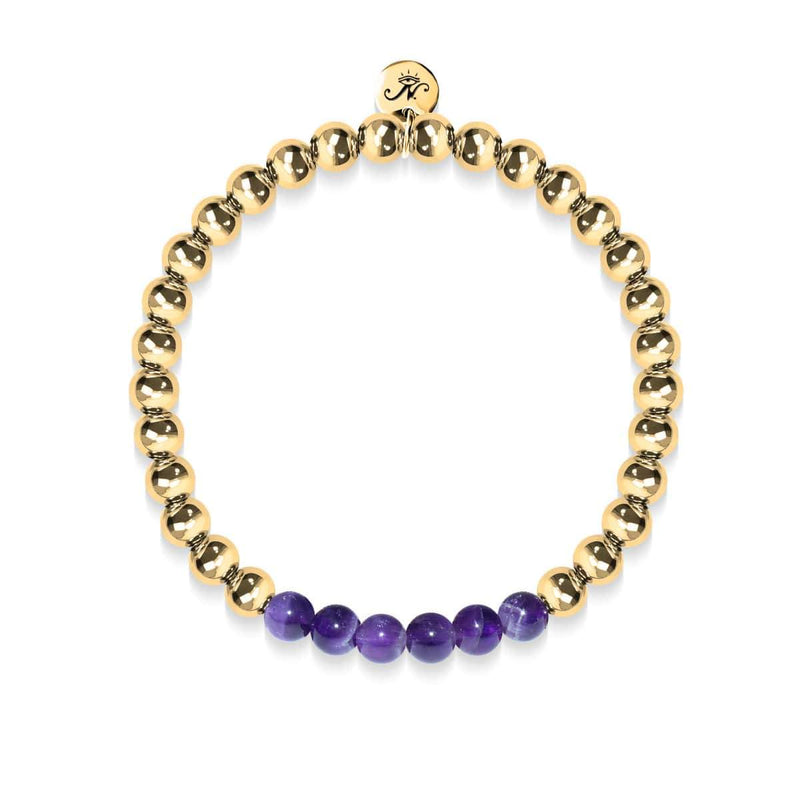 Bewunderung | 18 Karat Gold | Amethyst | Edelstein-Ausdrucksarmband