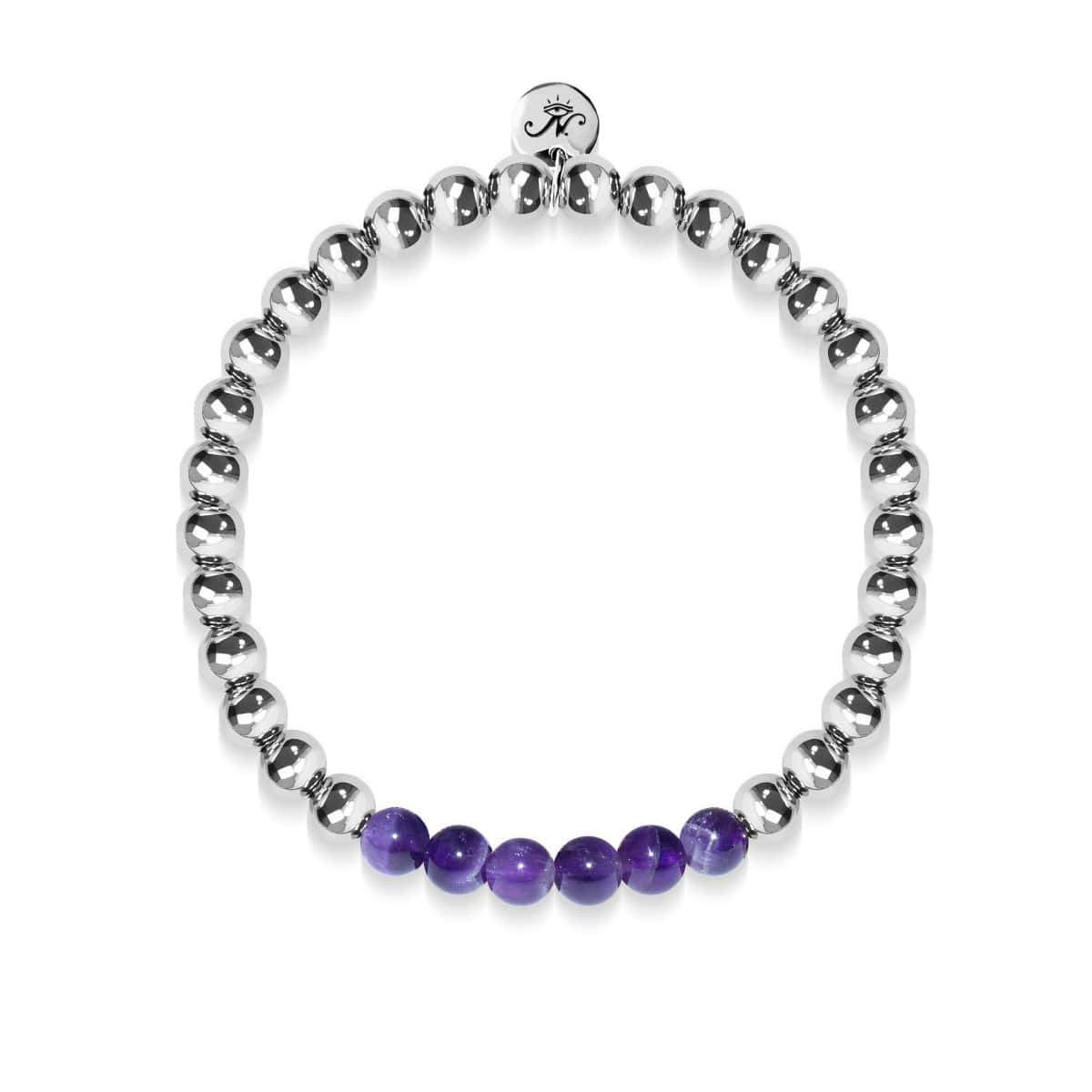 Bewunderung | Silber | Amethyst | Edelstein-Ausdrucksarmband