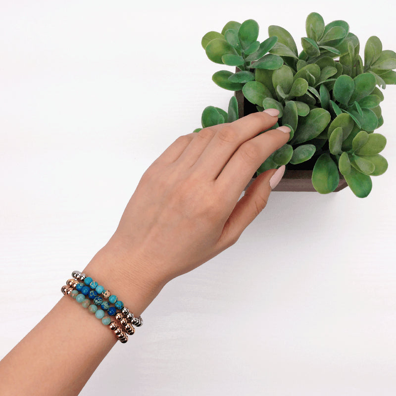 Ehrfurcht | Silber | Ozeankaiser-Edelstein | Ausdrucksarmband