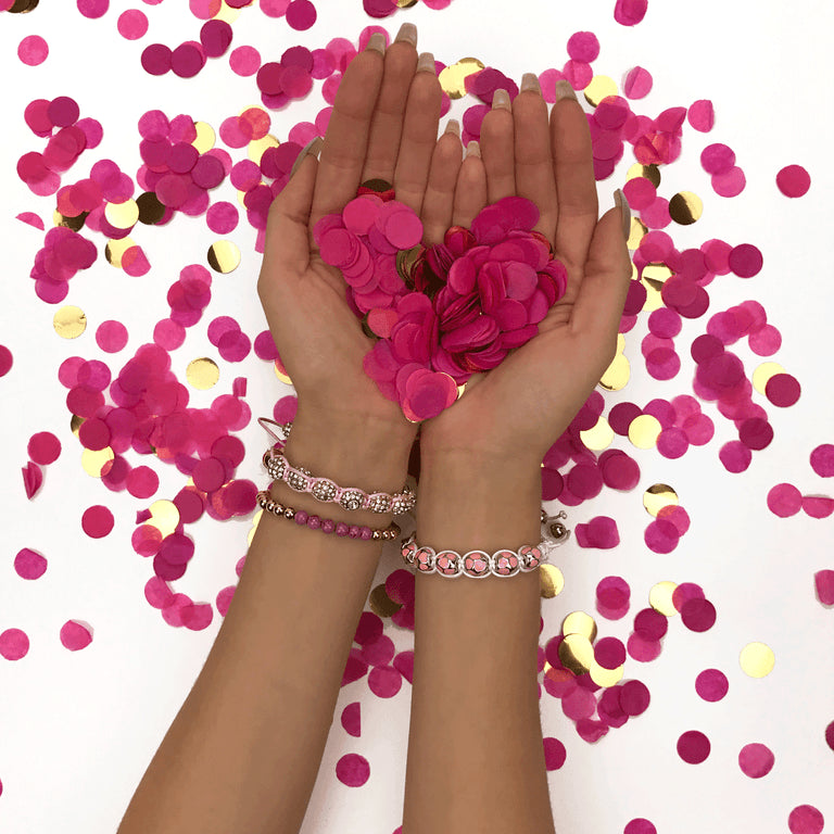 Glückselig | 18 Karat Roségold | Lila Türkis | Edelstein-Ausdrucksarmband