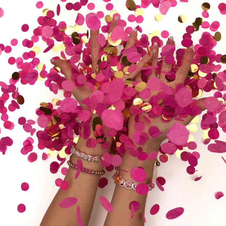Glückselig | 18 Karat Roségold | Lila Türkis | Edelstein-Ausdrucksarmband