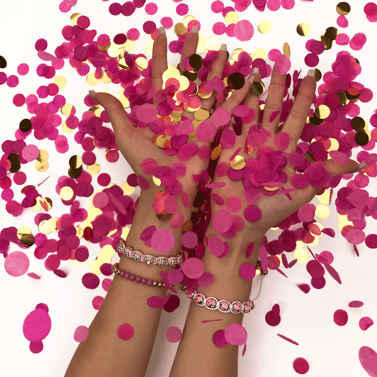 Glückselig | 18 Karat Roségold | Lila Türkis | Edelstein-Ausdrucksarmband