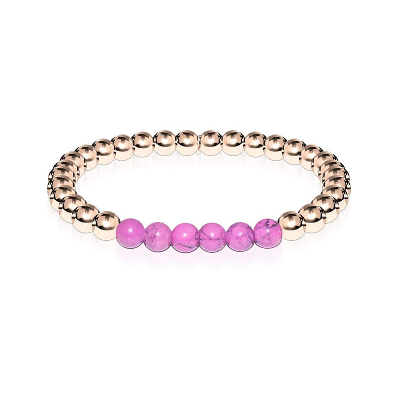 Glückselig | 18 Karat Roségold | Lila Türkis | Edelstein-Ausdrucksarmband