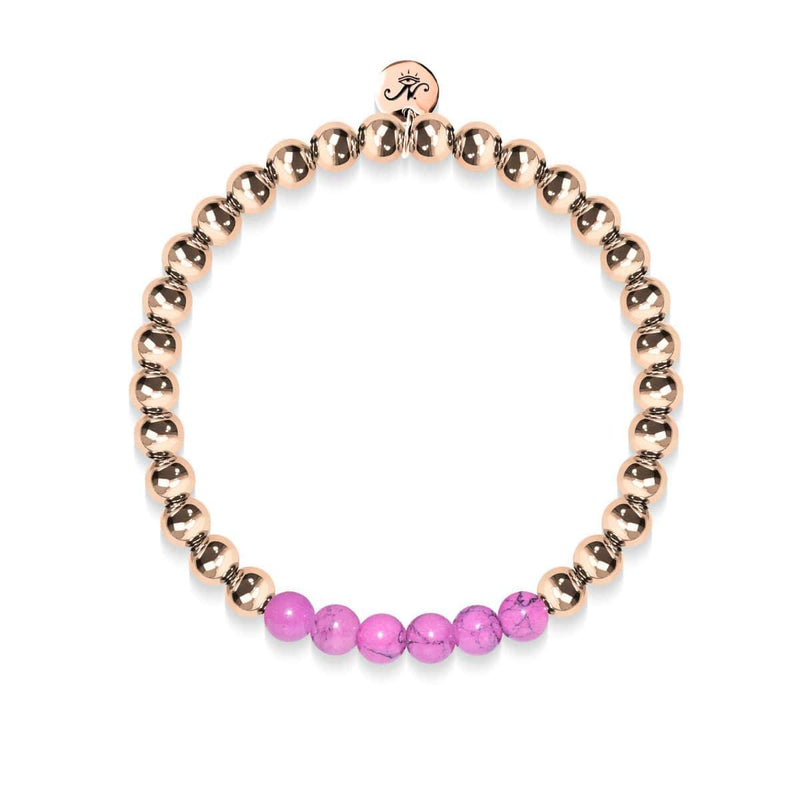 Glückselig | 18 Karat Roségold | Lila Türkis | Edelstein-Ausdrucksarmband