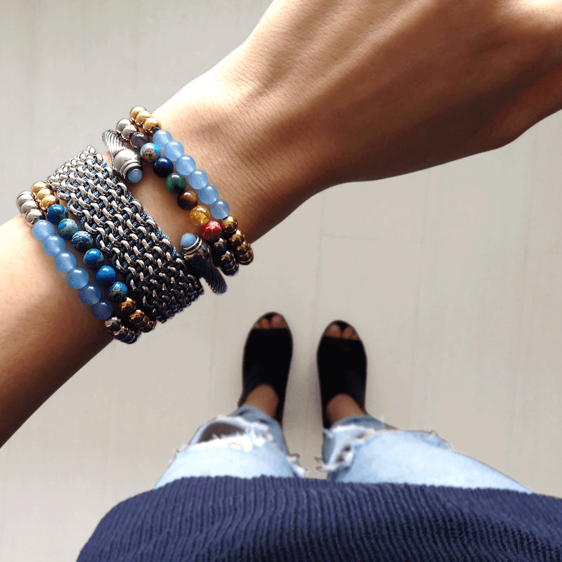 Chakra | Silber | Edelstein-Ausdrucksarmband