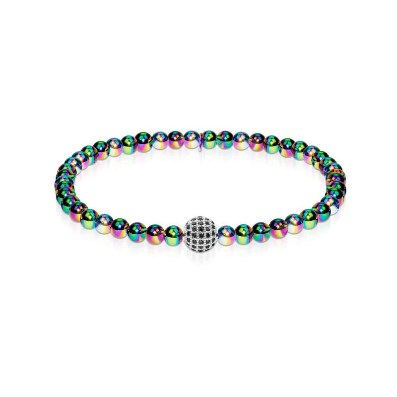 Charismatisch | Einhorn Silber | Schwarze Zirkonia Kristalle | Ausdrucksarmband