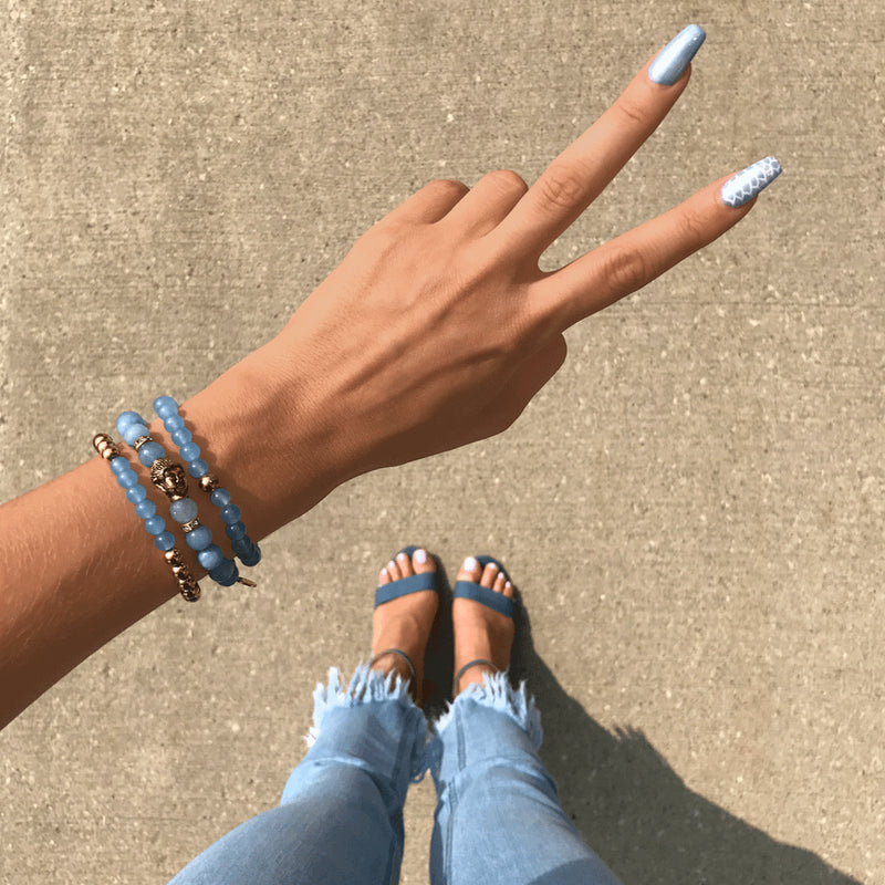 Coy | 18 Karat Gold | Aquamarin | Edelstein-Ausdrucksarmband