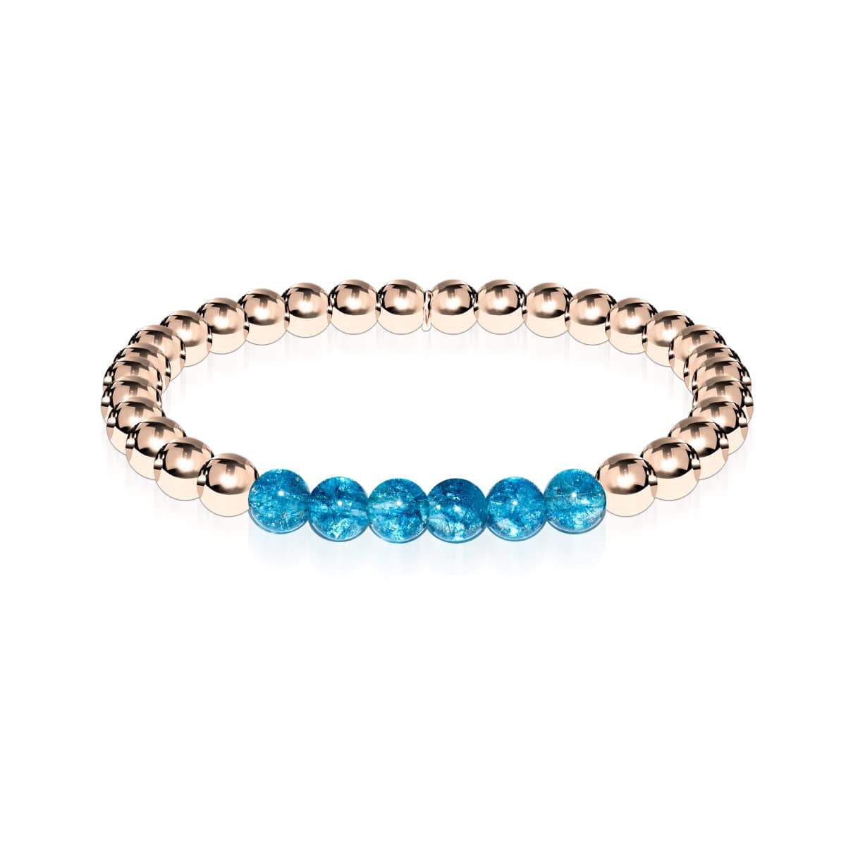 Herrlich | 18 Karat Roségold | Blauer Kristall | Edelstein-Ausdrucksarmband