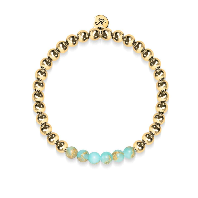 Beschwingt | 18 Karat Gold | Schlangenhaut-Edelstein | Ausdrucksarmband