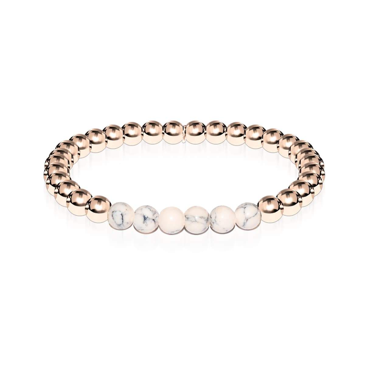 Begeistert | 18 Karat Roségold | Cremefarbenes Türkis | Edelstein-Ausdrucksarmband