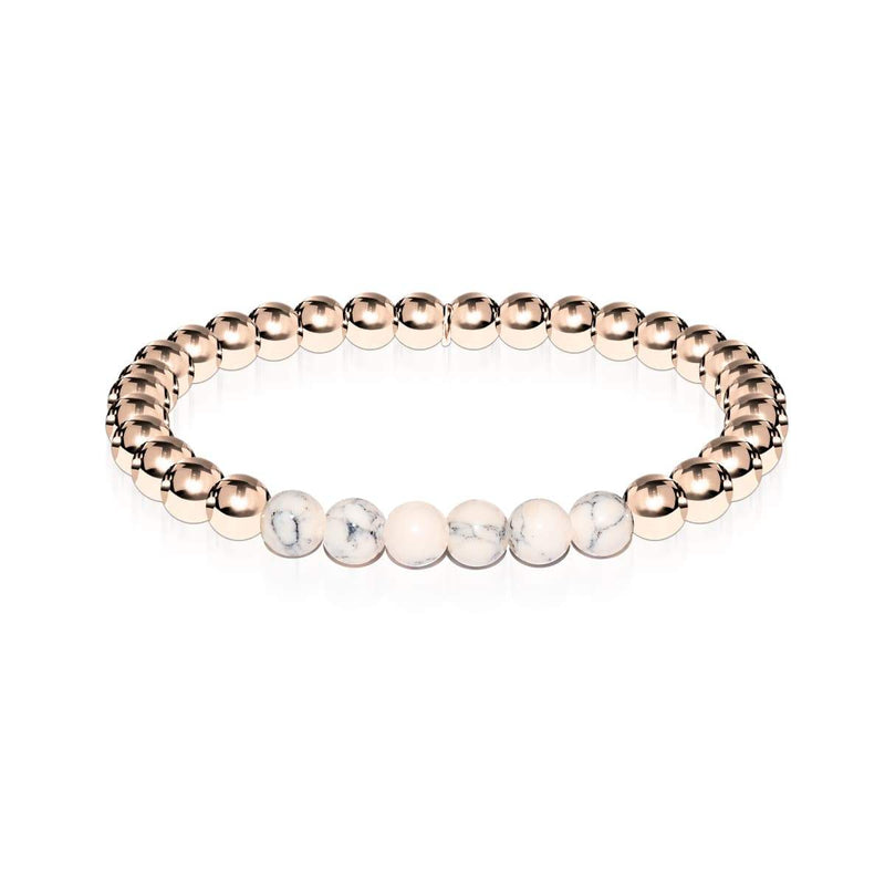 Begeistert | 18 Karat Roségold | Cremefarbenes Türkis | Edelstein-Ausdrucksarmband