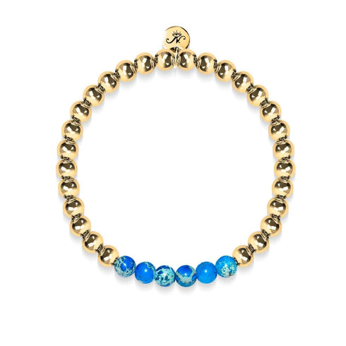 Jubilant | 18 Karat Gold | Dunkelblauer Kaiser-Edelstein | Ausdrucksarmband