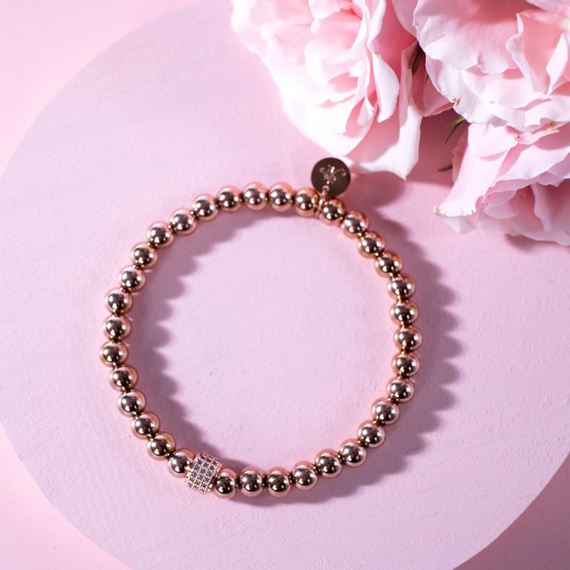 Faszinierend | 18 Karat Roségold | Kristallpavé-Ausdrucksarmband