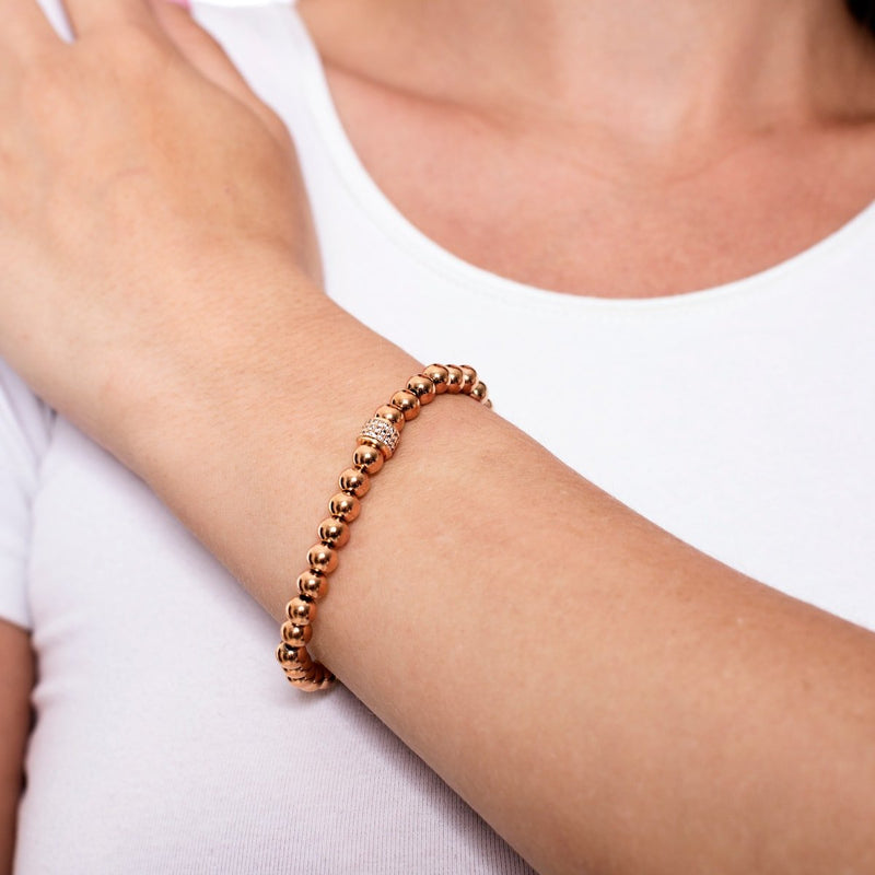 Faszinierend | 18 Karat Roségold | Kristallpavé-Ausdrucksarmband