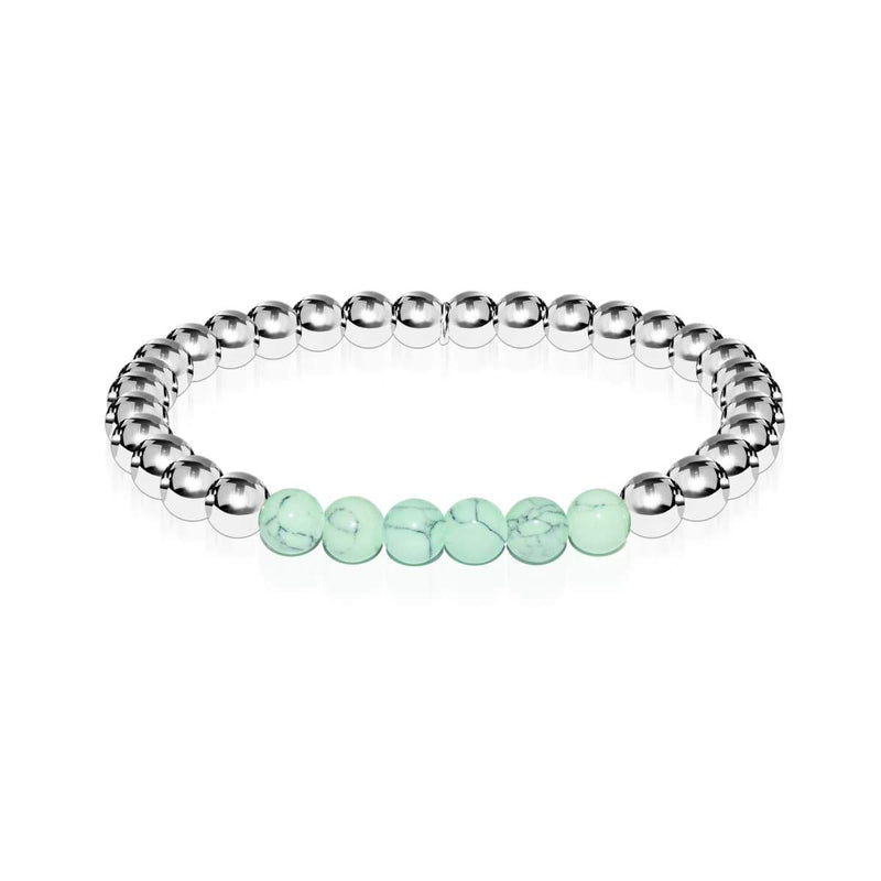 Stolz | Silber | Grün Türkis | Edelstein-Ausdrucksarmband