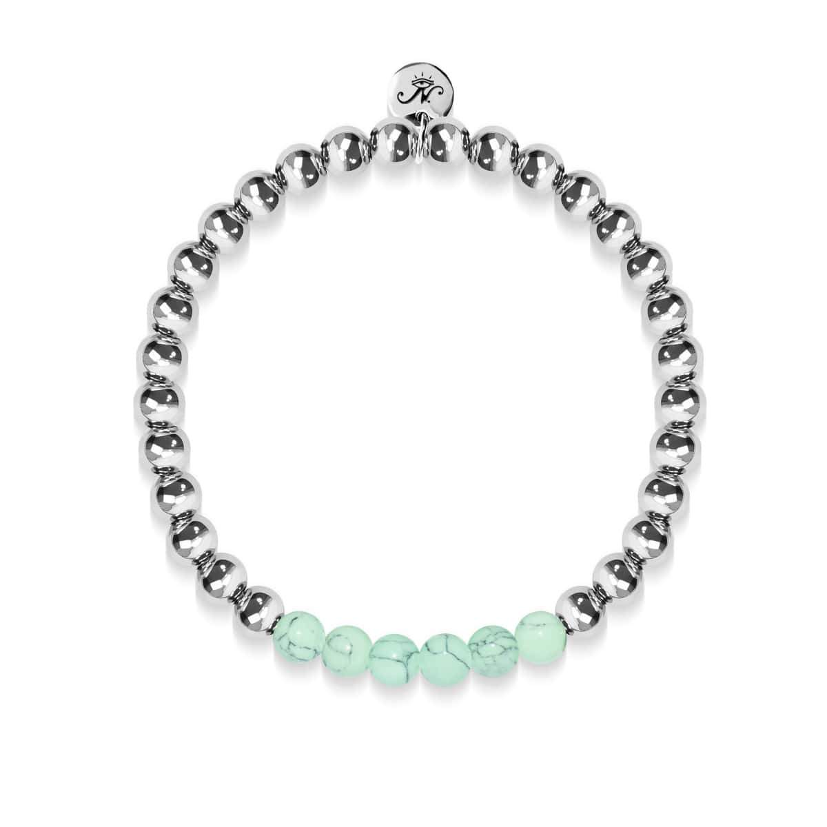 Stolz | Silber | Grün Türkis | Edelstein-Ausdrucksarmband