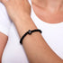 Vader | Anthrazitfarbener Stahl | Kristall-Charm-Armband