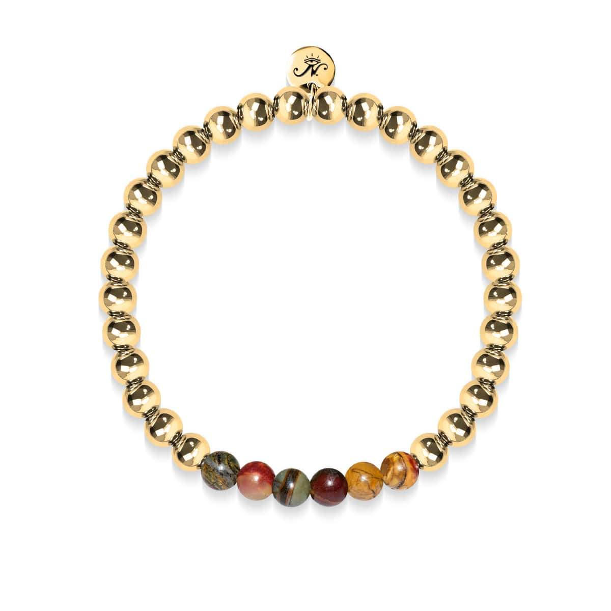 Wild | 18 Karat Gold | Roter Picasso-Jaspis | Edelstein-Ausdrucksarmband